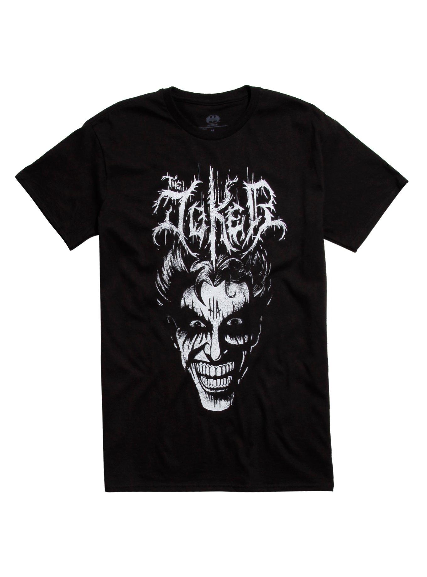 DC Comics The Joker Black Metal T-Shirt, BLACK, hi-res