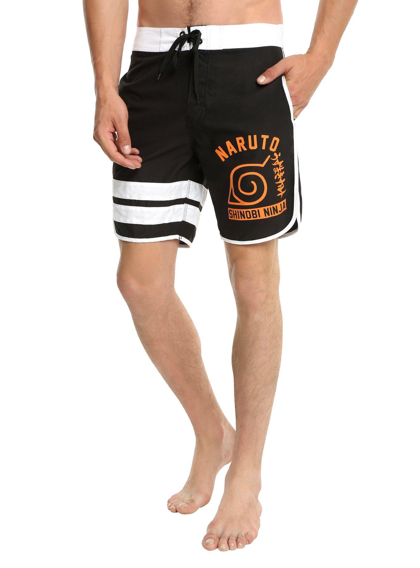 Naruto Swim Trunks, BLACK, hi-res