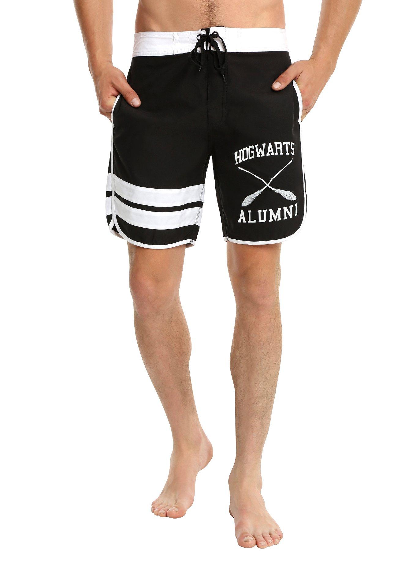 Harry Potter Hogwarts Swim Trunks, BLACK, hi-res