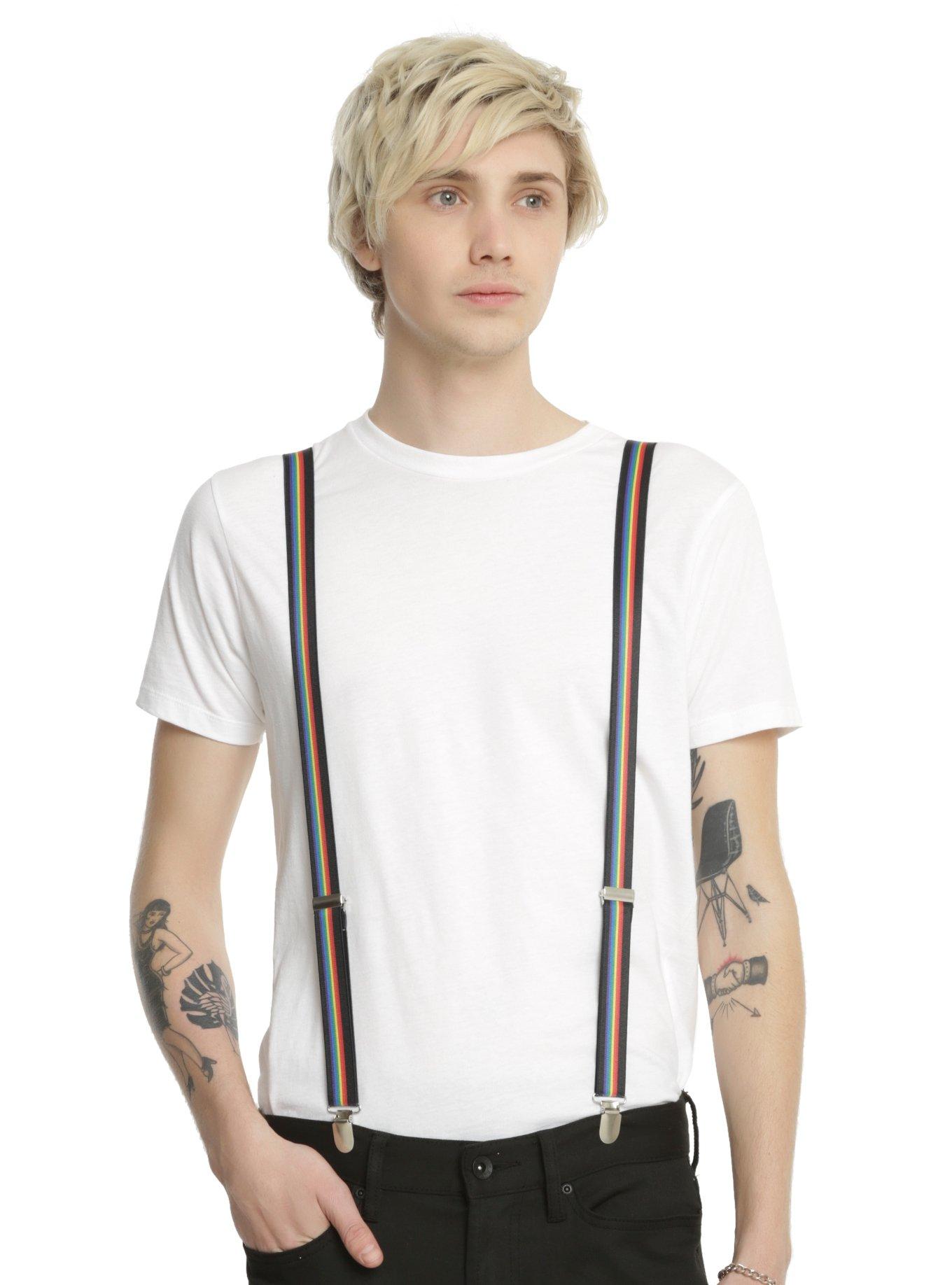 Black Rainbow Suspenders, , hi-res