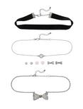 Bow Choker and Rose Earring Set, , hi-res