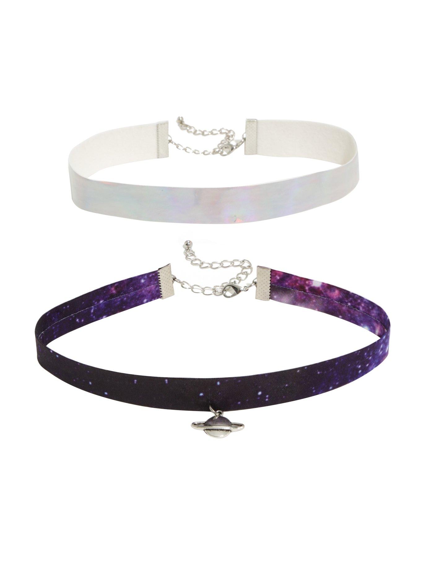 Galaxy Print Hologram Choker Set, , hi-res