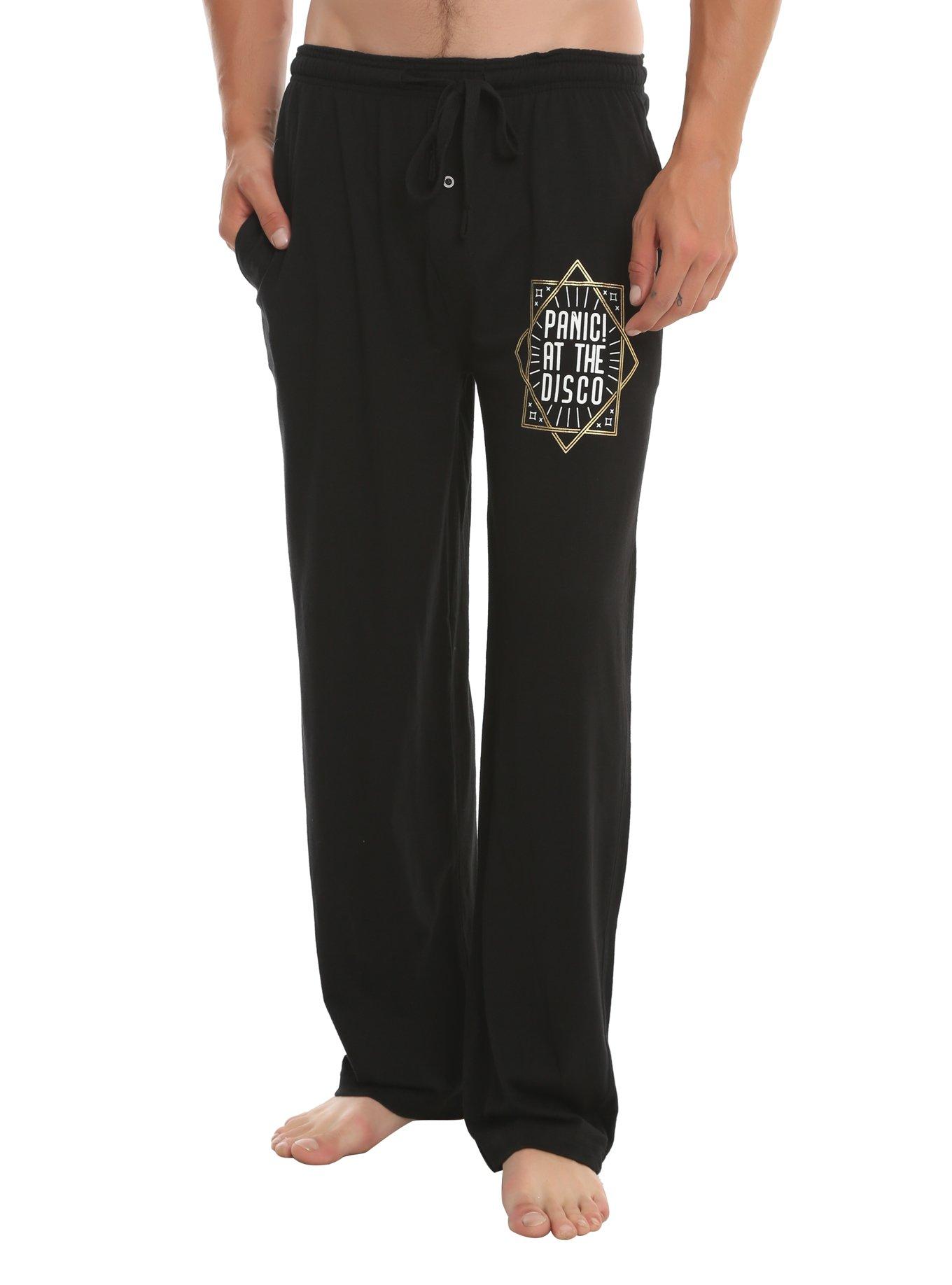 Panic! At The Disco Art Deco Guys Pajama Pants, BLACK, hi-res