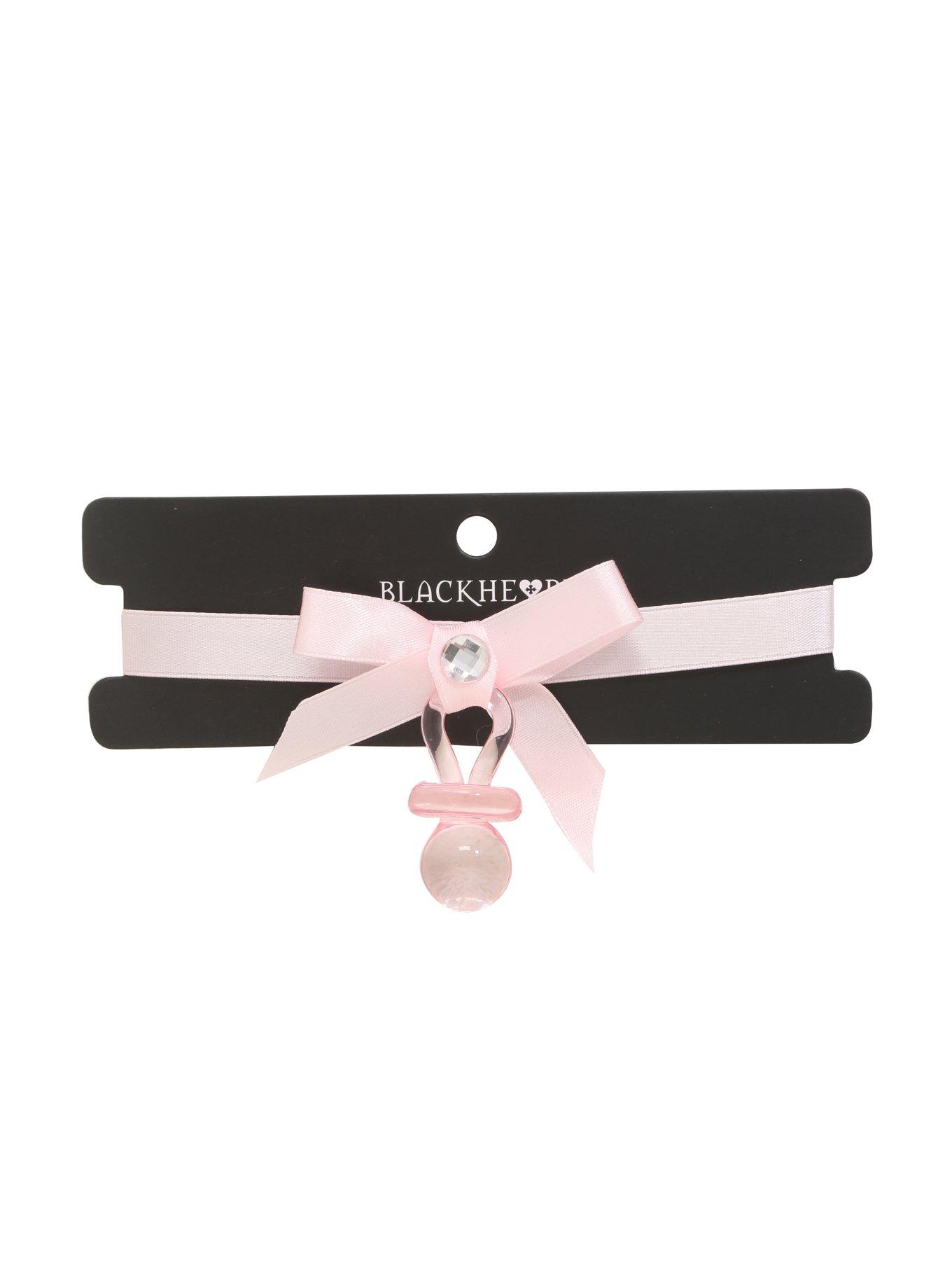 Blackheart Pink Pacifier Choker, , hi-res