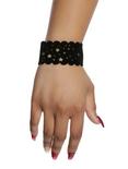 Black Suede Star Cut-Out Wrist Cuff, , hi-res