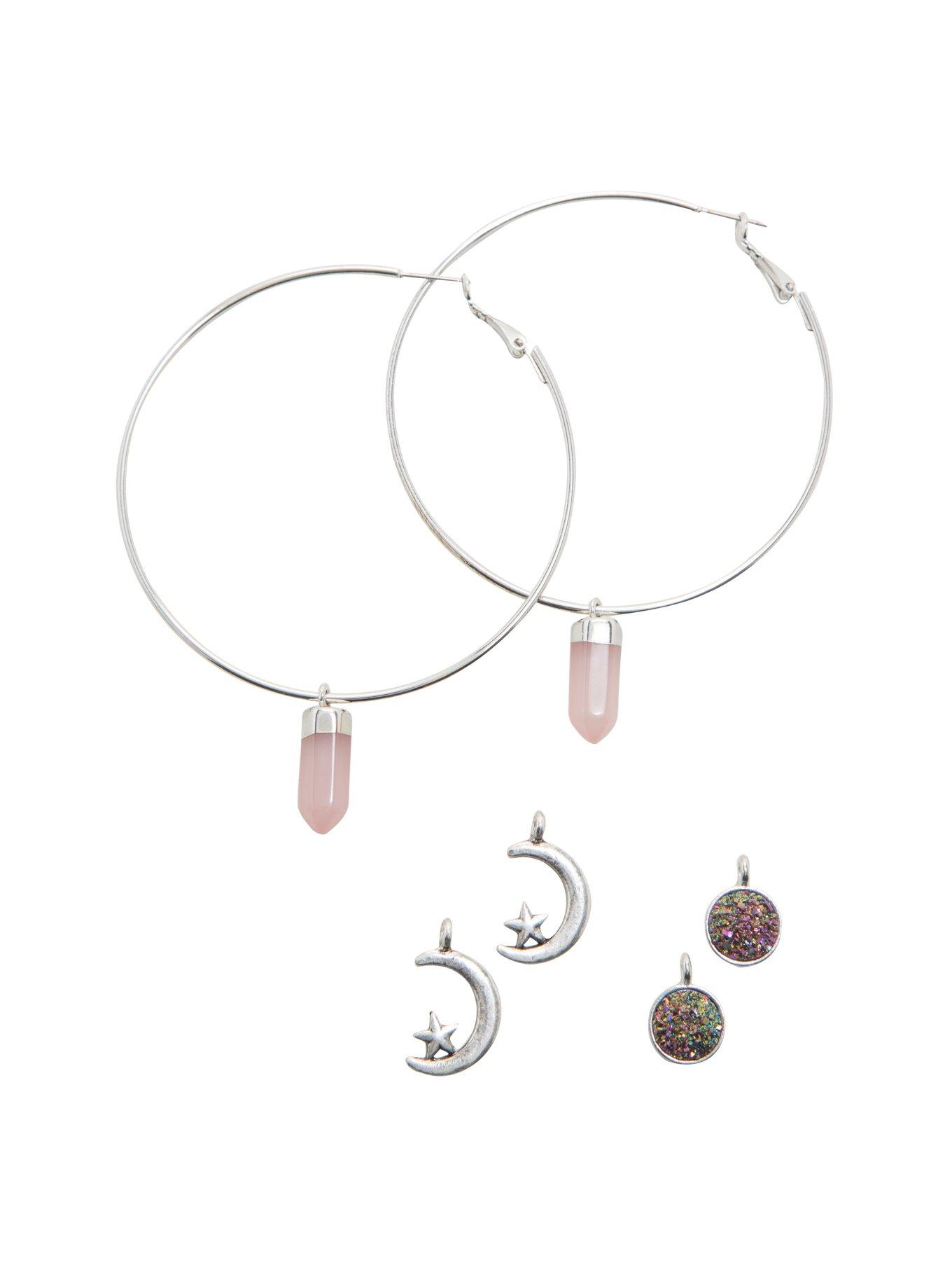 Blackheart Interchangeable Charm Hoop Earrings, , hi-res