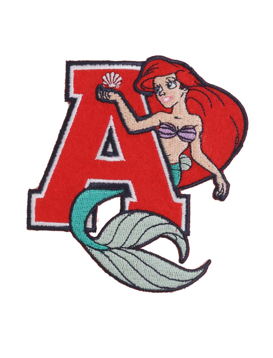 Loungefly Disney The Little Mermaid Ariel Varsity Letter Iron-On Patch, , hi-res
