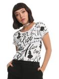 Disney Alice In Wonderland Script Girls T-Shirt, WHITE, hi-res