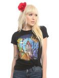 Disney Beauty And The Beast Stained Glass Castle Girls T-Shirt, BLACK, hi-res
