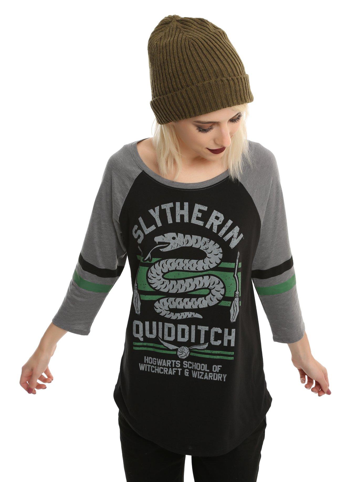 Harry Potter Slytherin Quidditch Girls Raglan, BLACK, hi-res