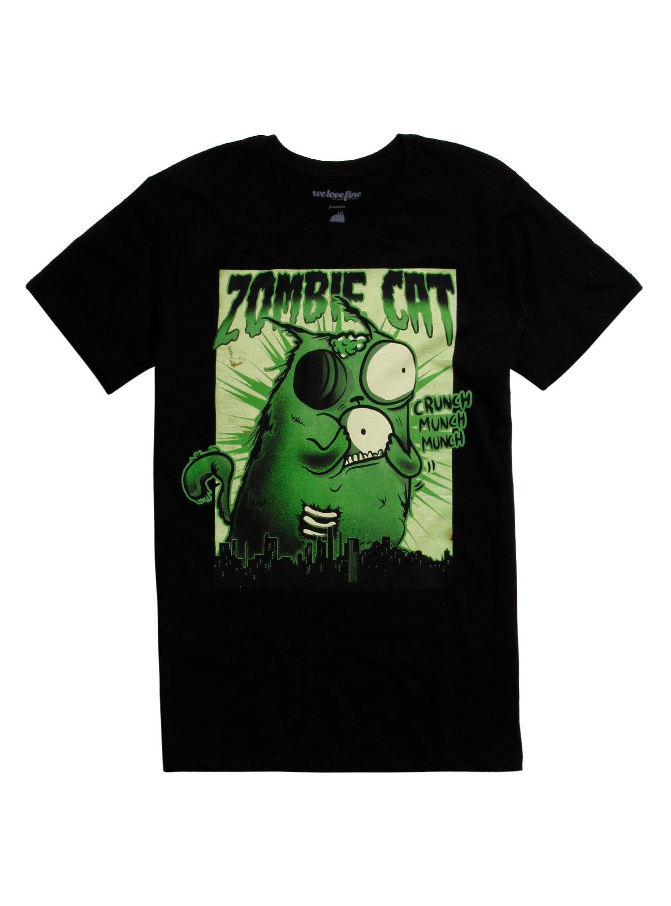 Exploding Kittens Zombie Cat T-Shirt, BLACK, hi-res