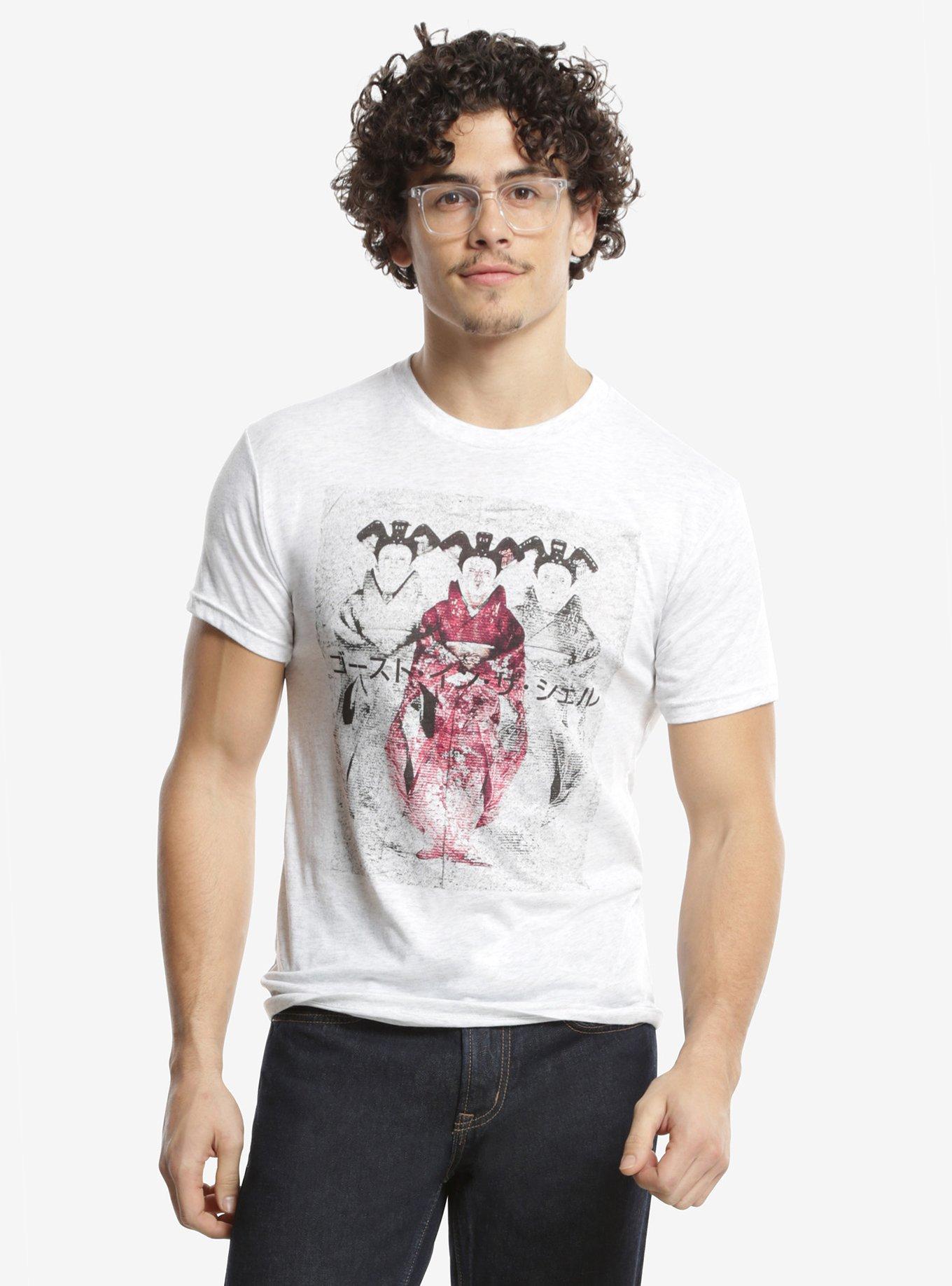 Ghost In The Shell Geisha Art Print T-Shirt, GREY, hi-res
