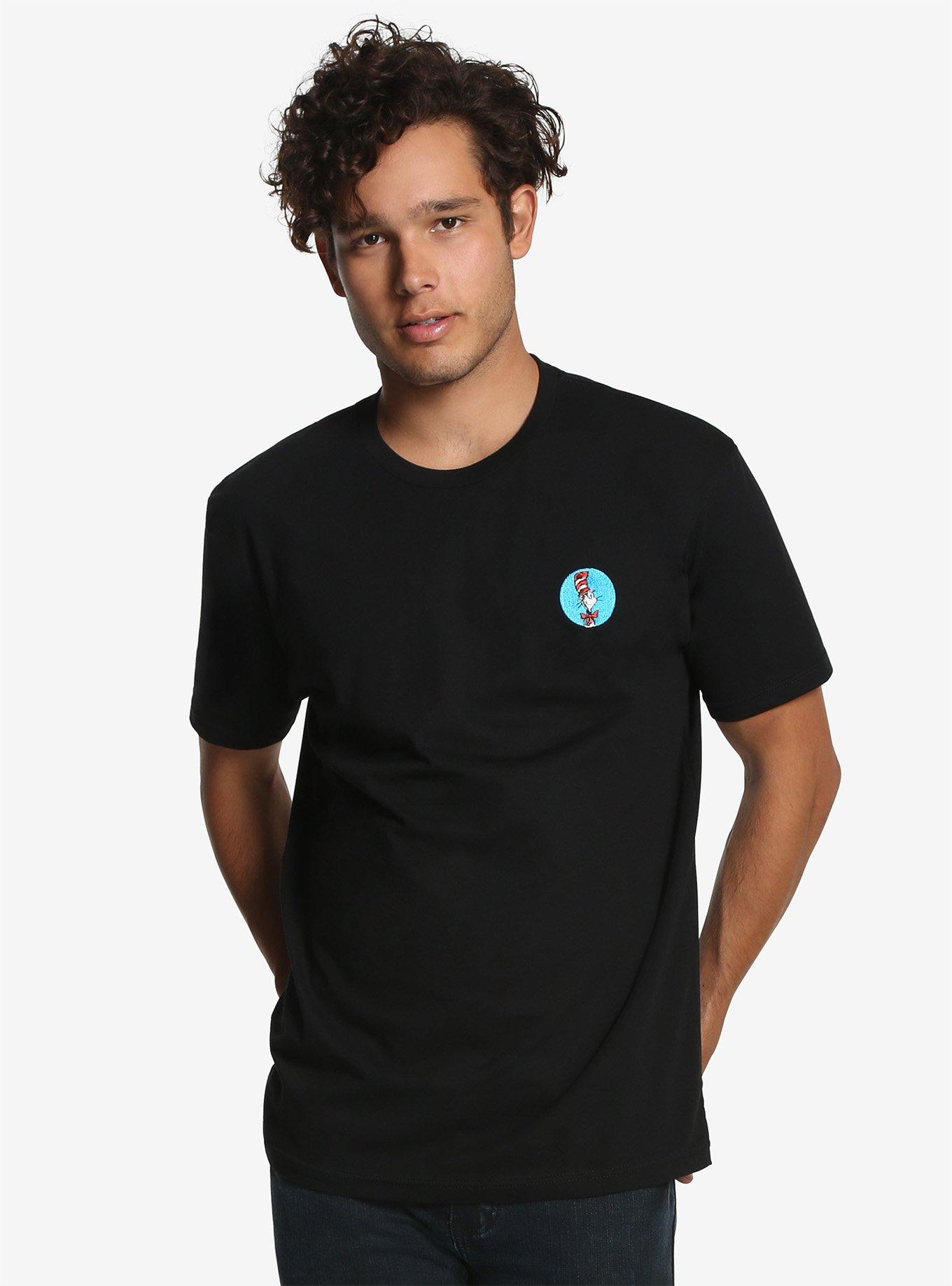 Dr. Seuss The Cat In The Hat Embroidered T-Shirt - BoxLunch Exclusive, GREY, hi-res
