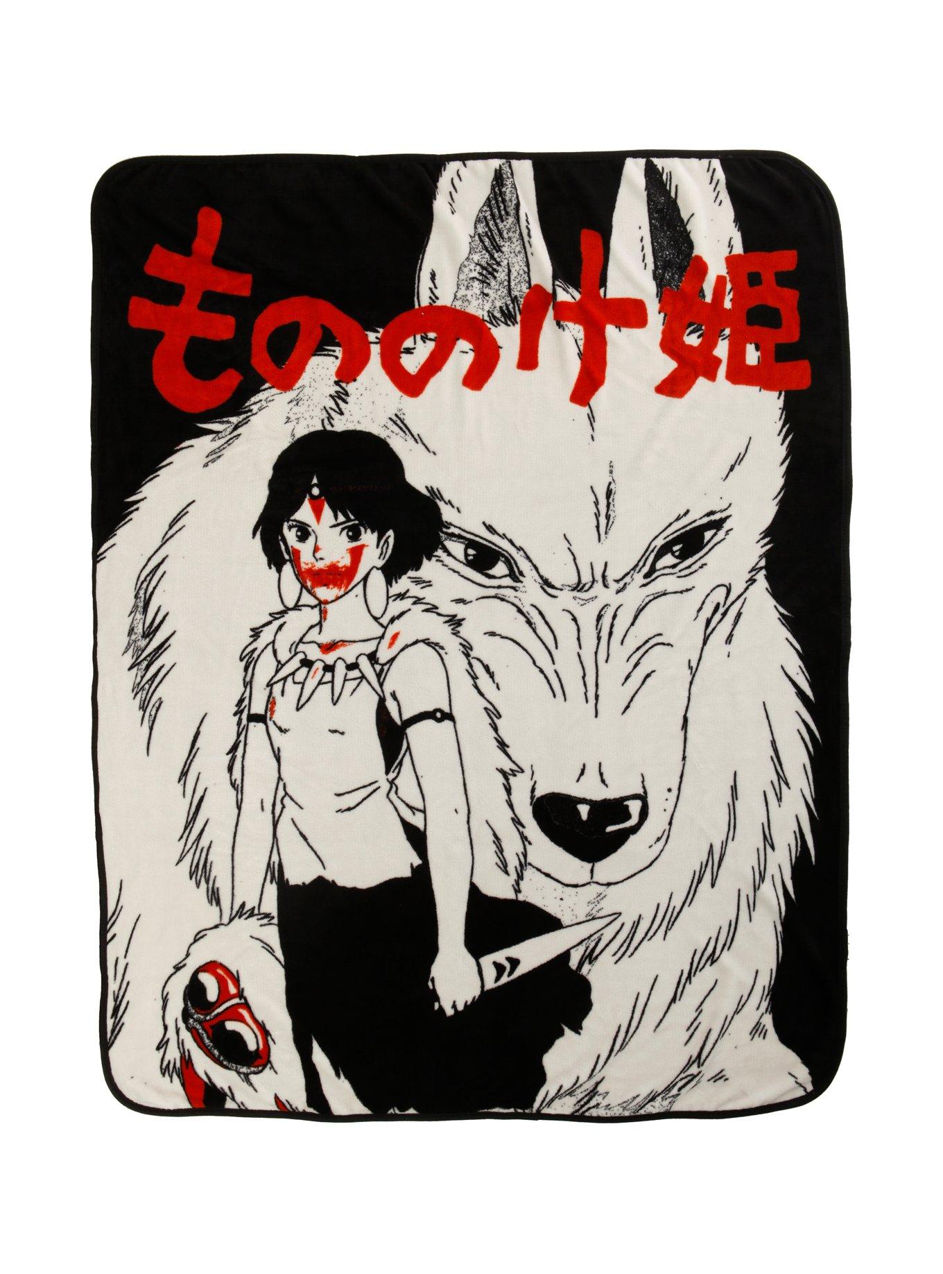 Studio Ghibli Princess Mononoke San & Moro Throw Blanket Hot Topic