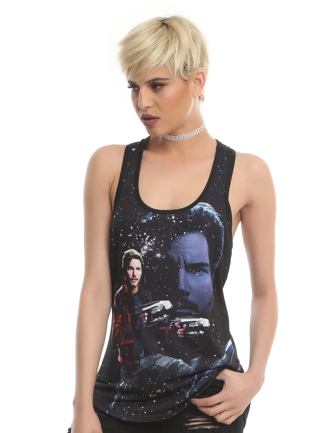 Her Universe Marvel Guardians Of The Galaxy Vol. 2 Star-Lord Girls Tank Top, BLACK, hi-res