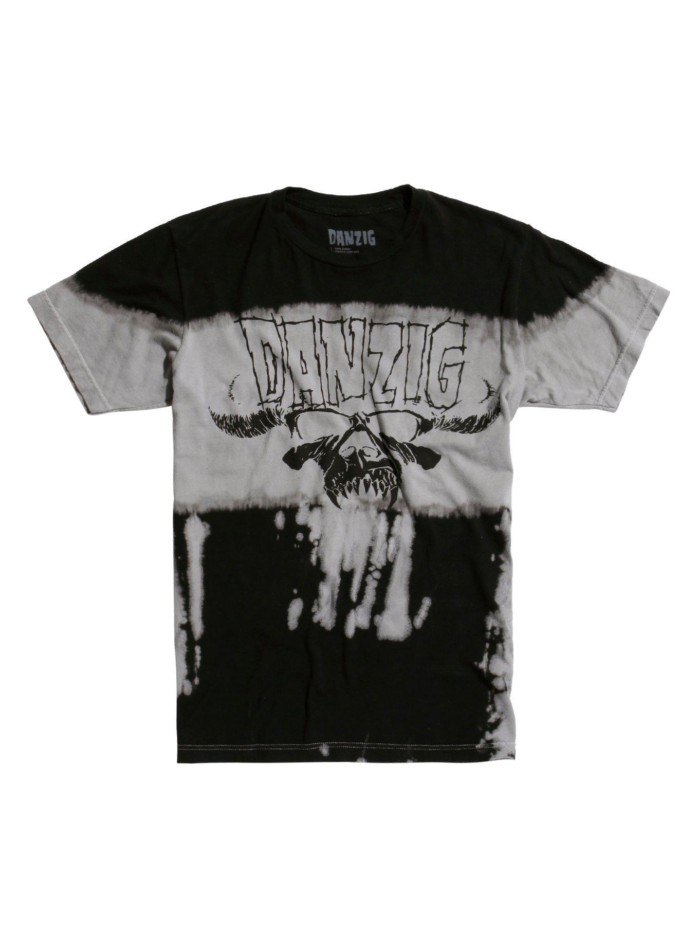 Danzig Skull Logo Bleach Wash T-Shirt, BLACK, hi-res