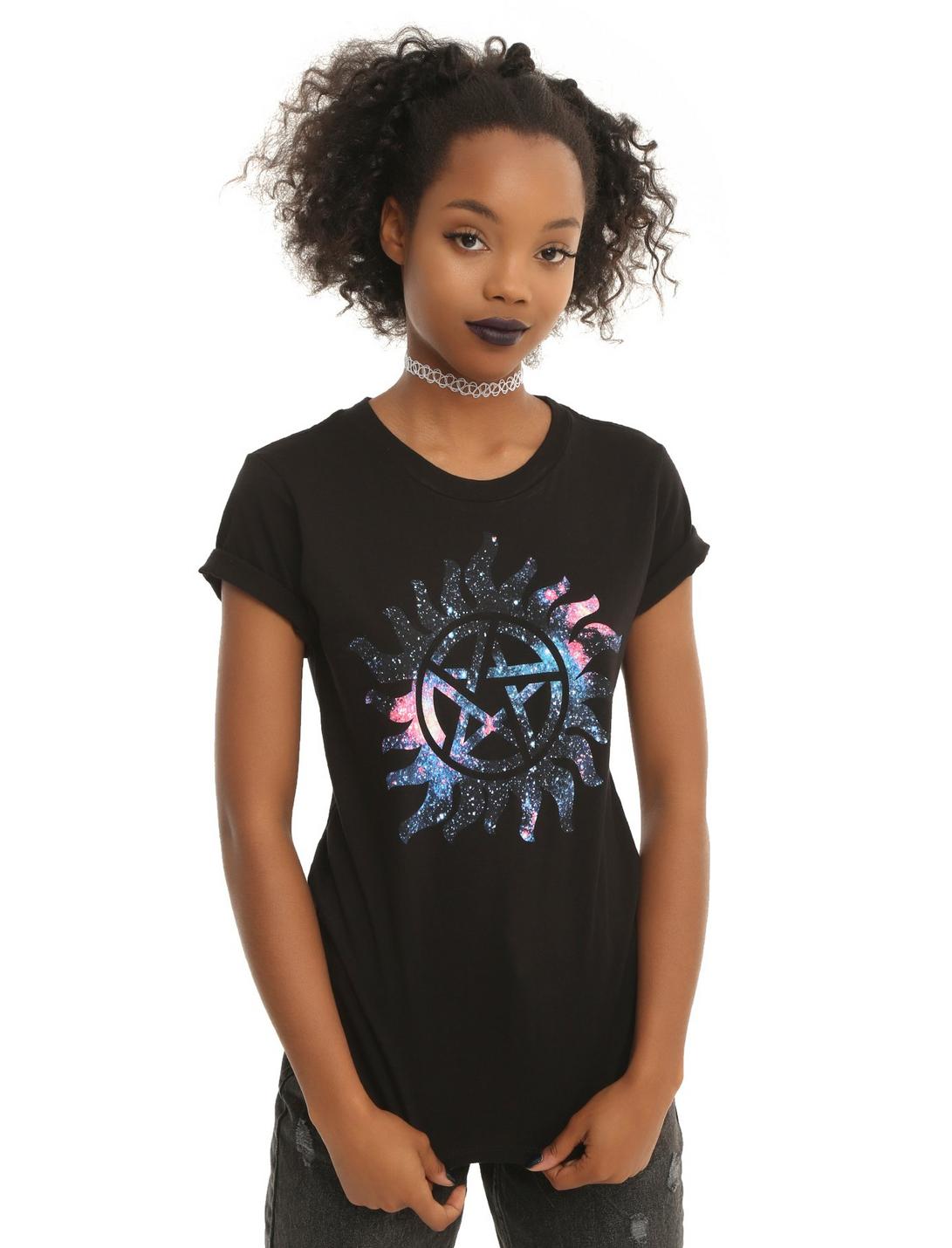 Supernatural Galaxy Anti-Possession Girls T-Shirt, BLACK, hi-res