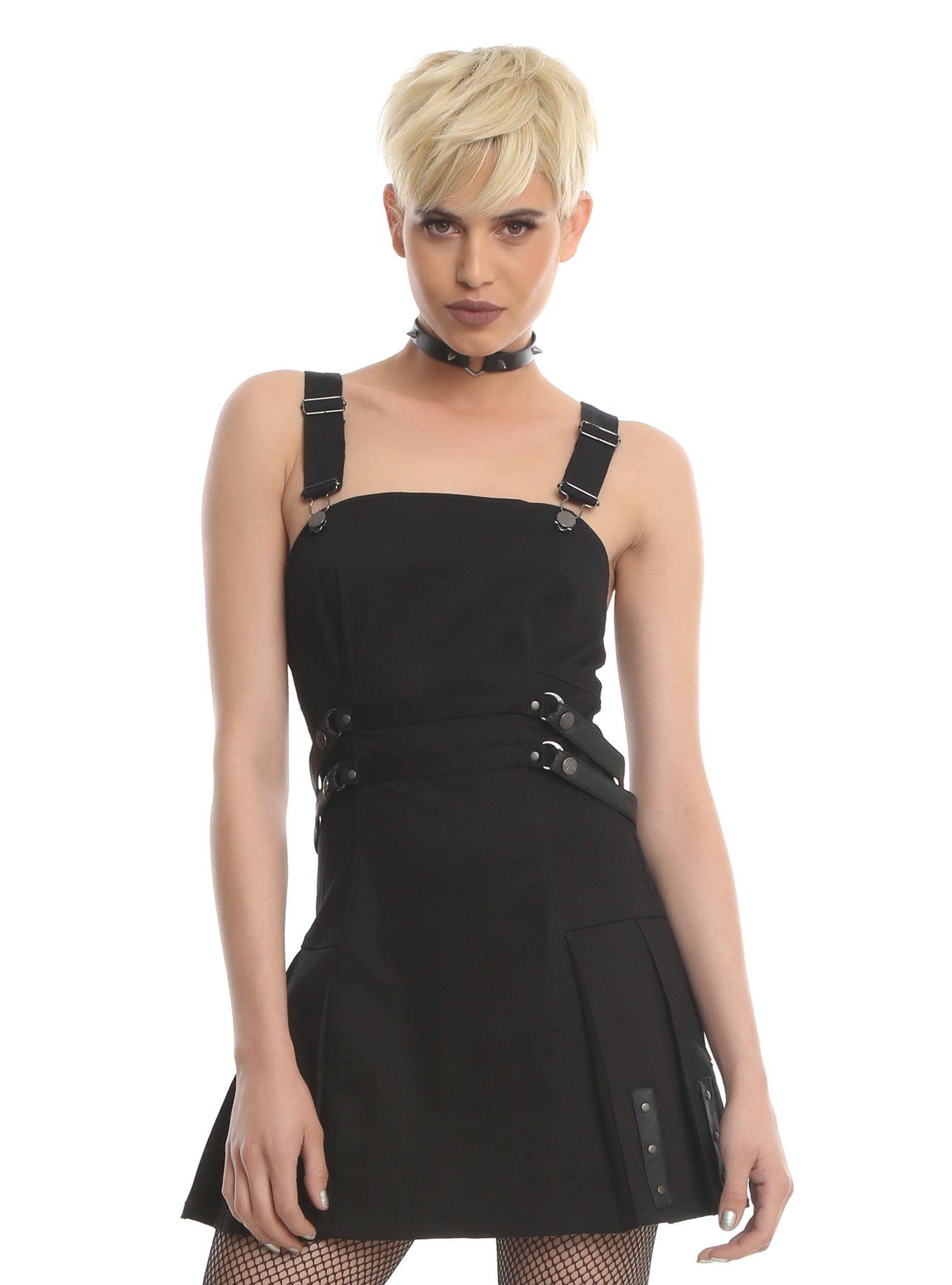 Tripp Black Strap Bondage Dress, BLACK, hi-res