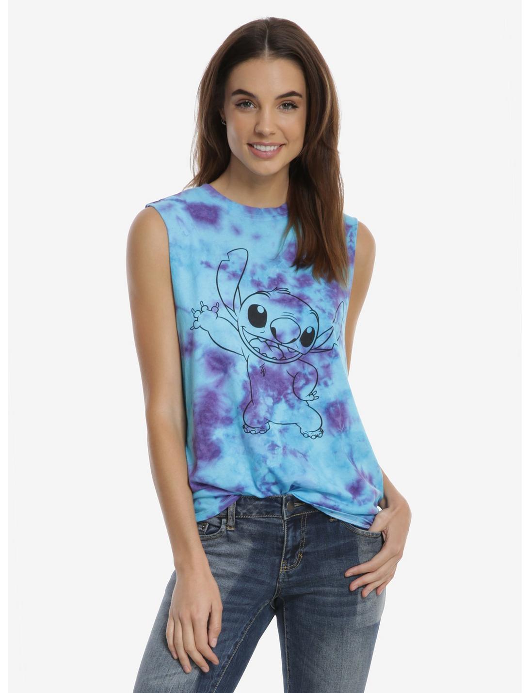 Disney Lilo & Stitch Tie Dye Womens Tank Top, BLUE, hi-res