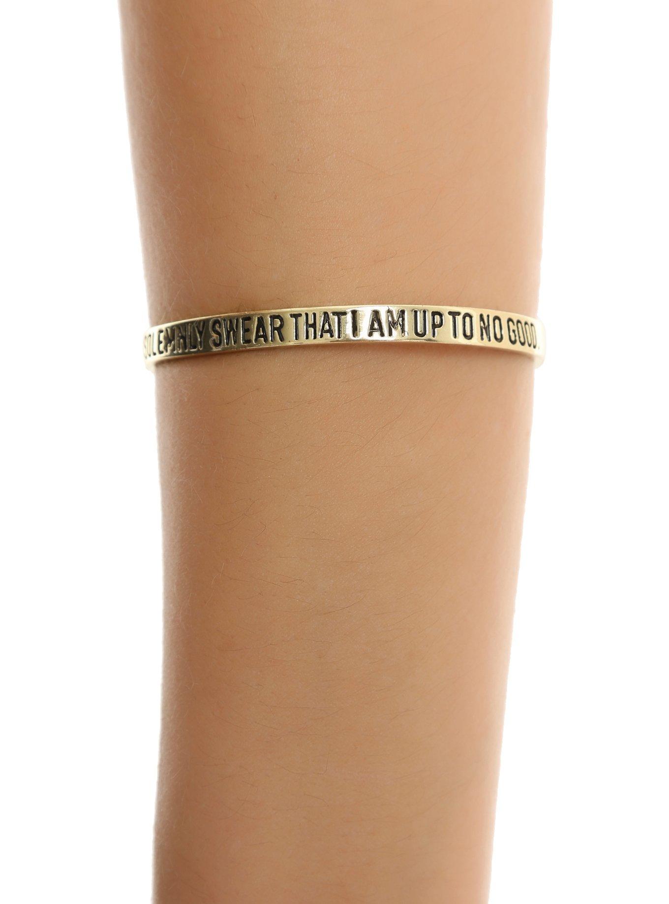 Harry Potter Marauder's Map Solemnly Swear Metal Cuff Bracelet, , hi-res