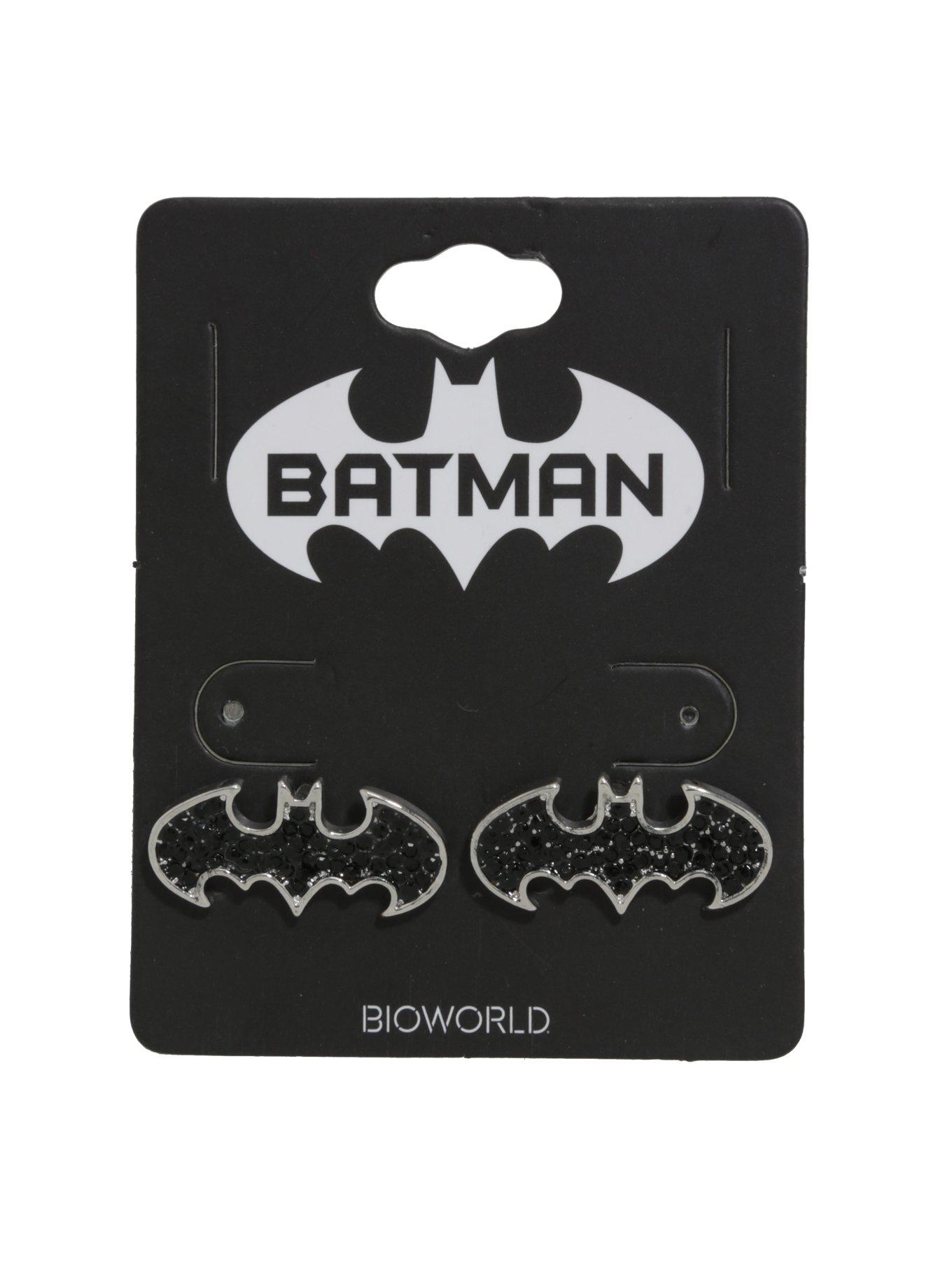 DC Comics Batman Bling Bat Signal Stud Earrings, , hi-res