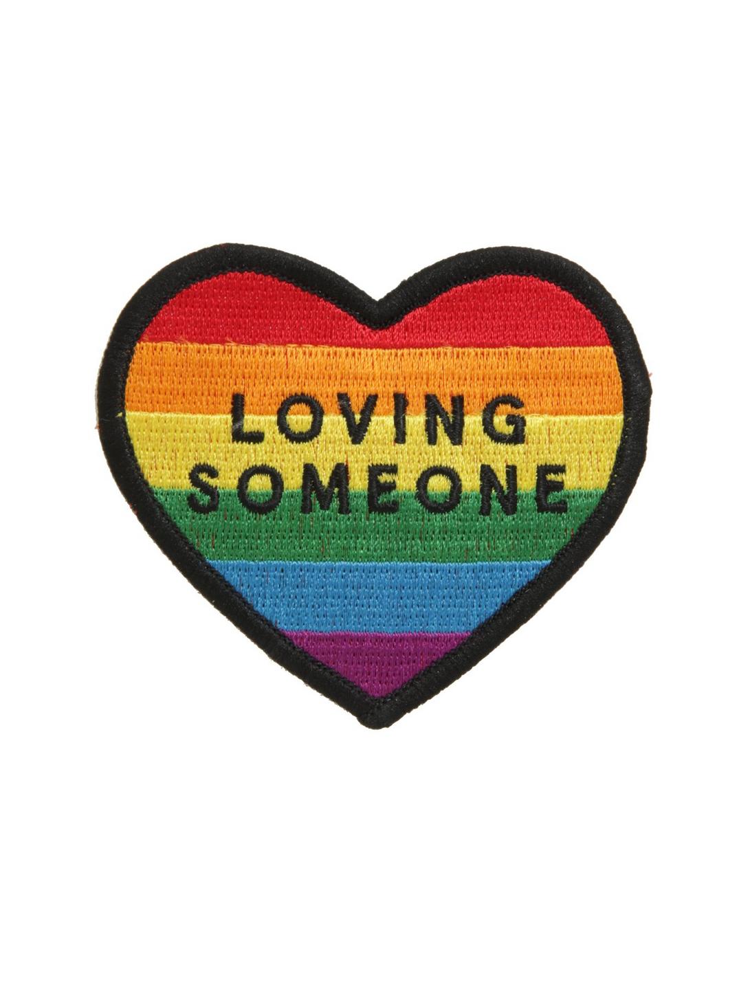 The 1975 Loving Someone Rainbow Heart Iron-On Band Patch, , hi-res