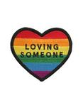 The 1975 Loving Someone Rainbow Heart Iron-On Band Patch, , hi-res