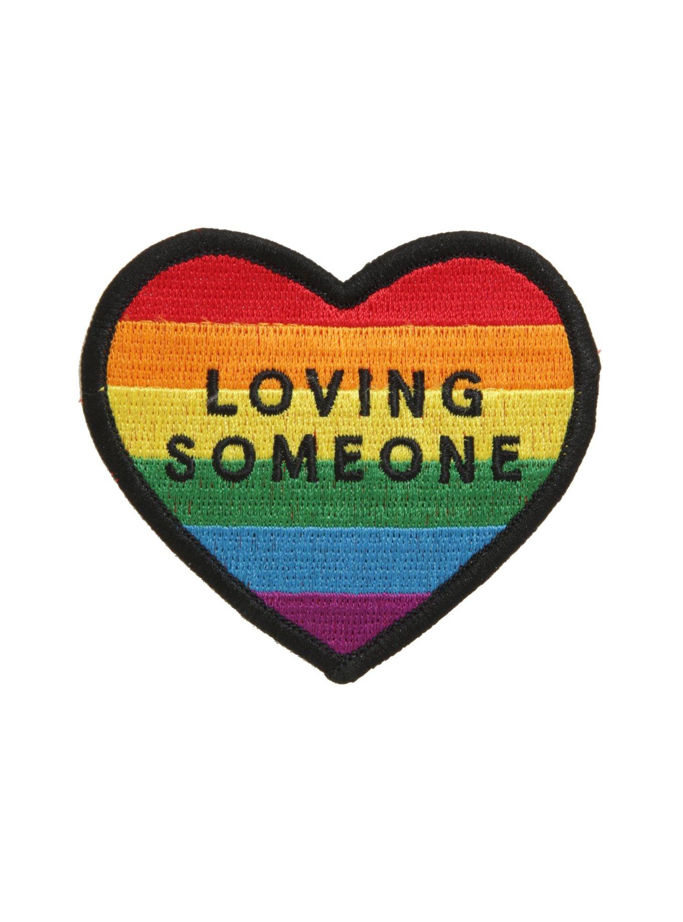 The 1975 Loving Someone Rainbow Heart Iron-On Band Patch, , hi-res