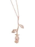 Disney Beauty And The Beast Rose Gold Rose Charm Necklace, , hi-res