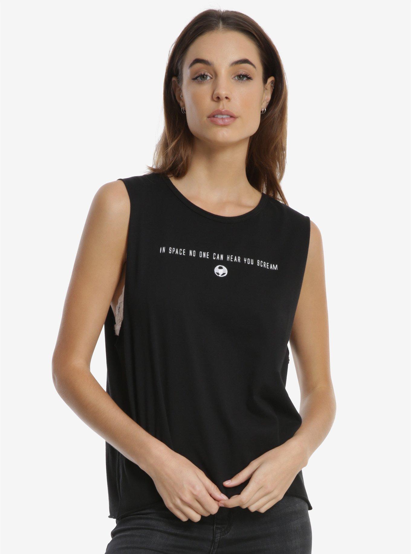 Alien No One Can Hear You Scream Womens Muscle Tank, BLACK, hi-res