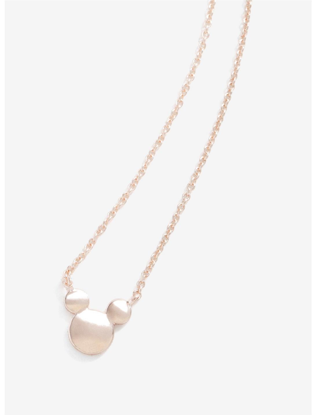 Disney Mickey Mouse Rose Gold Dainty Necklace, , hi-res