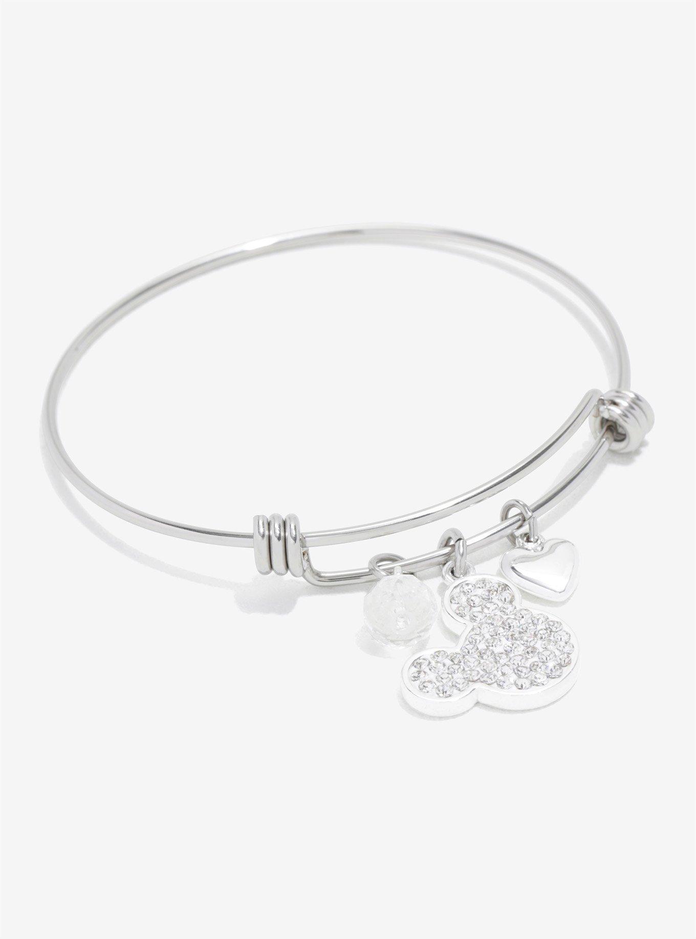 Disney Mickey Mouse Crystal Head Bangle Bracelet, , hi-res