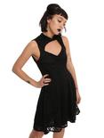Black Lace Keyhole Dress, BLACK, hi-res