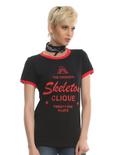 Twenty One Pilots Original Skeleton Clique Girls Ringer T-Shirt, BLACK, hi-res