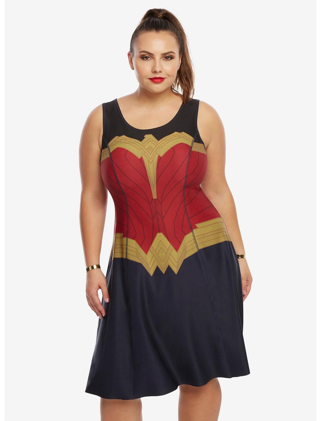 DC Comics Wonder Woman Reversible Dress Plus Size, BLACK, hi-res