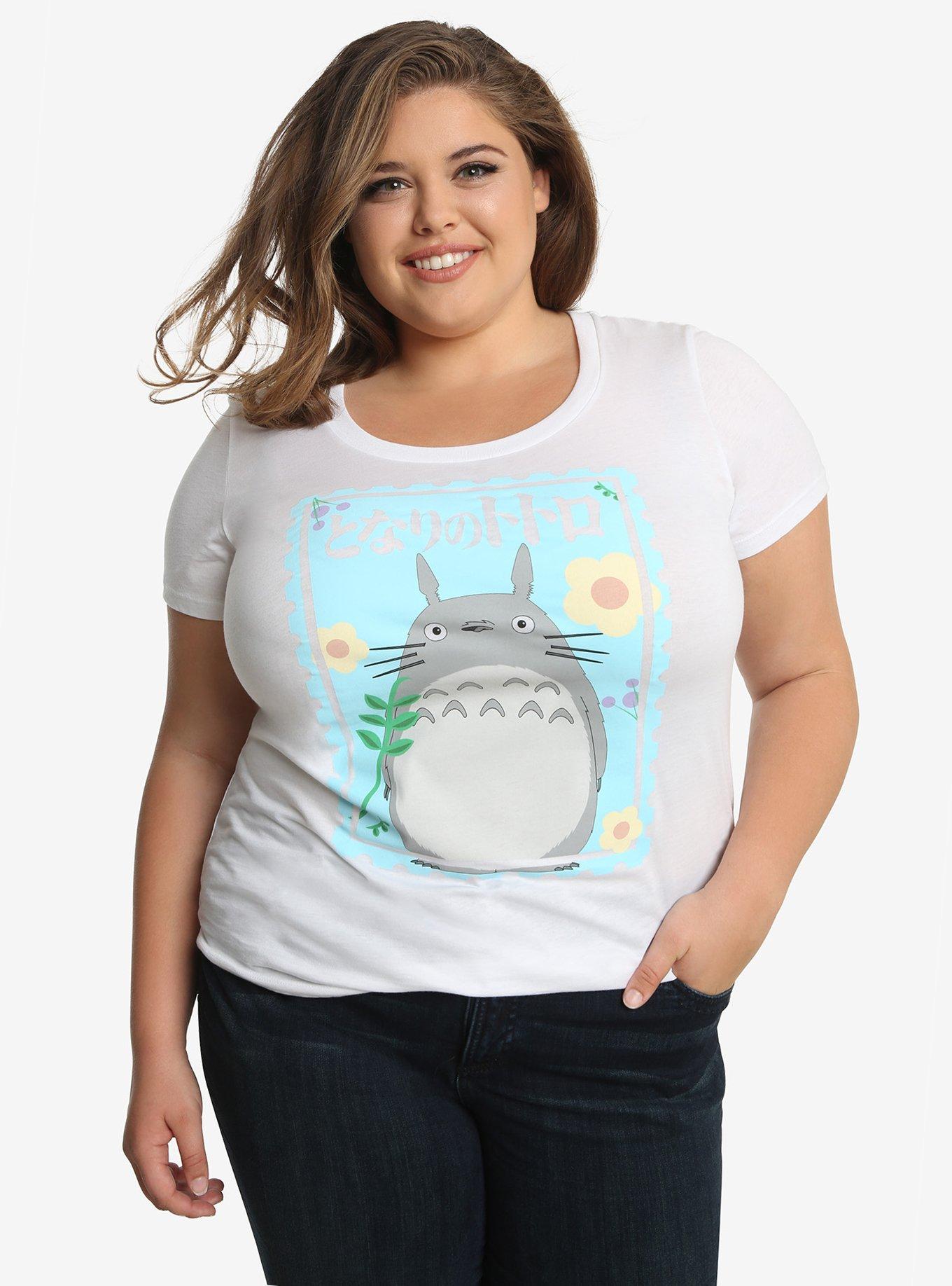 Studio Ghibli My Neighbor Totoro Stamp T-Shirt Plus Size, BLUE, hi-res