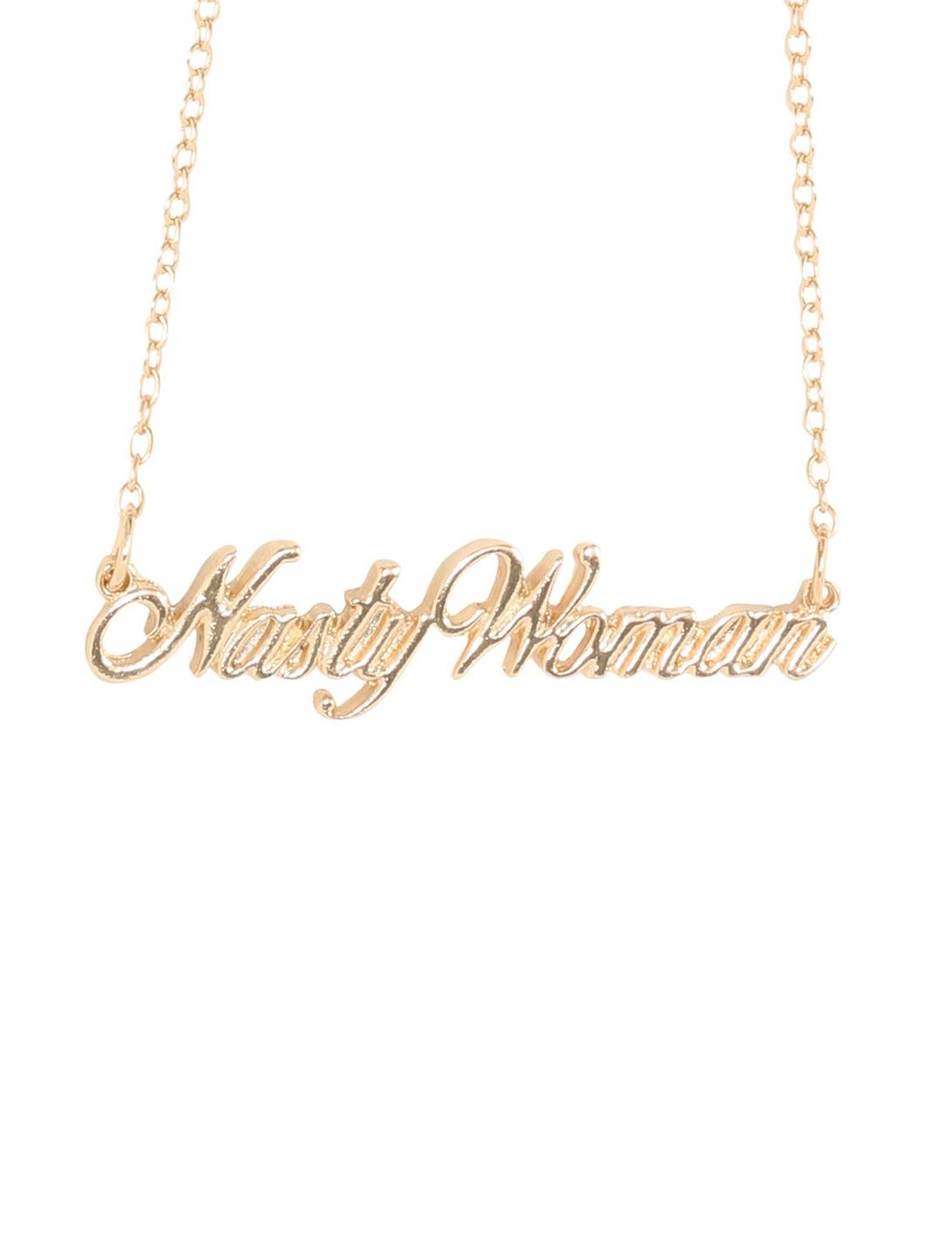 Blackheart Gold Nasty Woman Necklace, , hi-res