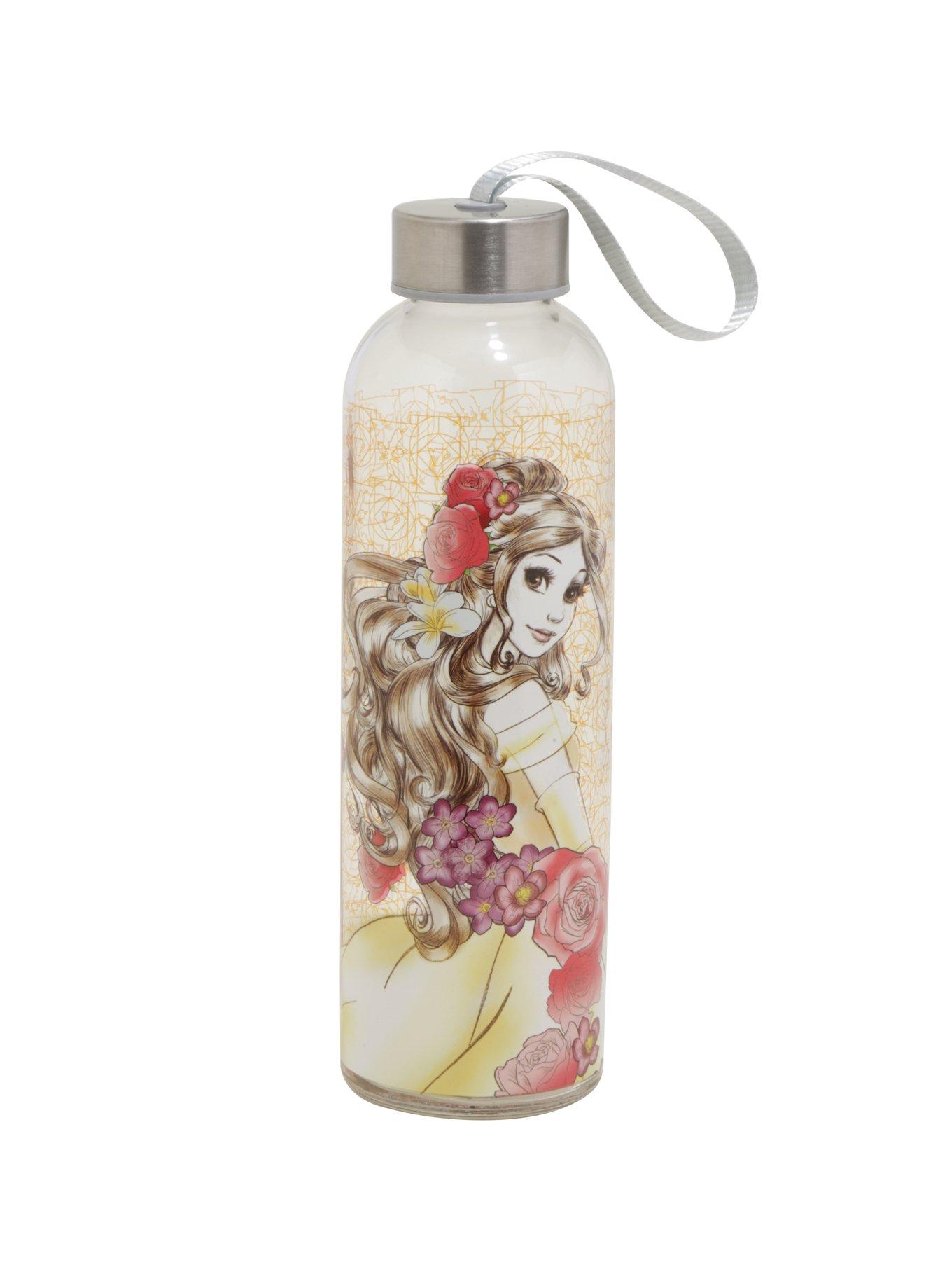 Disney Beauty And The Beast Belle Sketch Glass Water Bottle, , hi-res