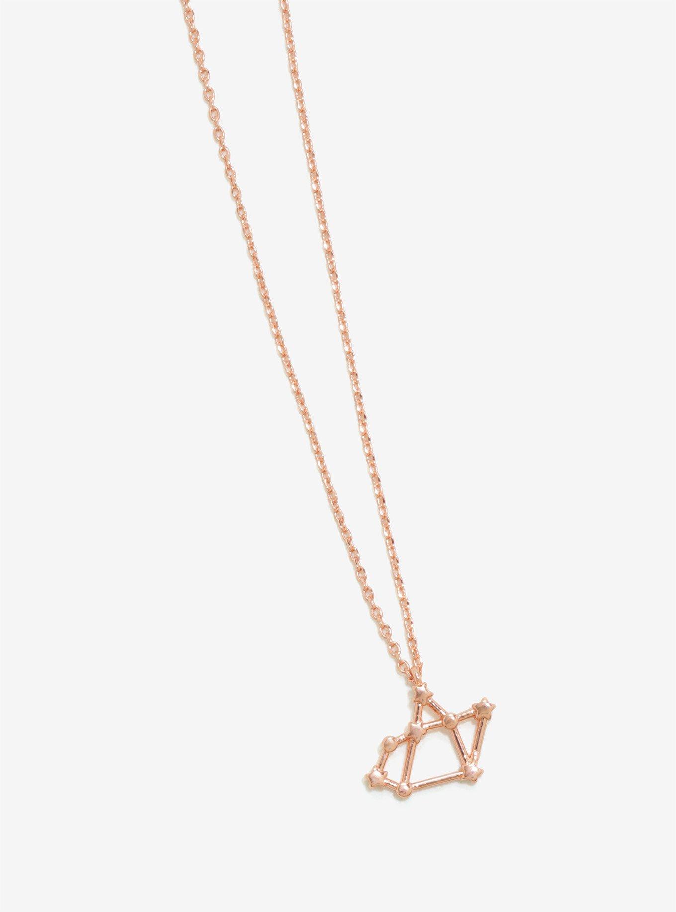 Rose Gold Sagittarius Zodiac Constellation Necklace, , hi-res