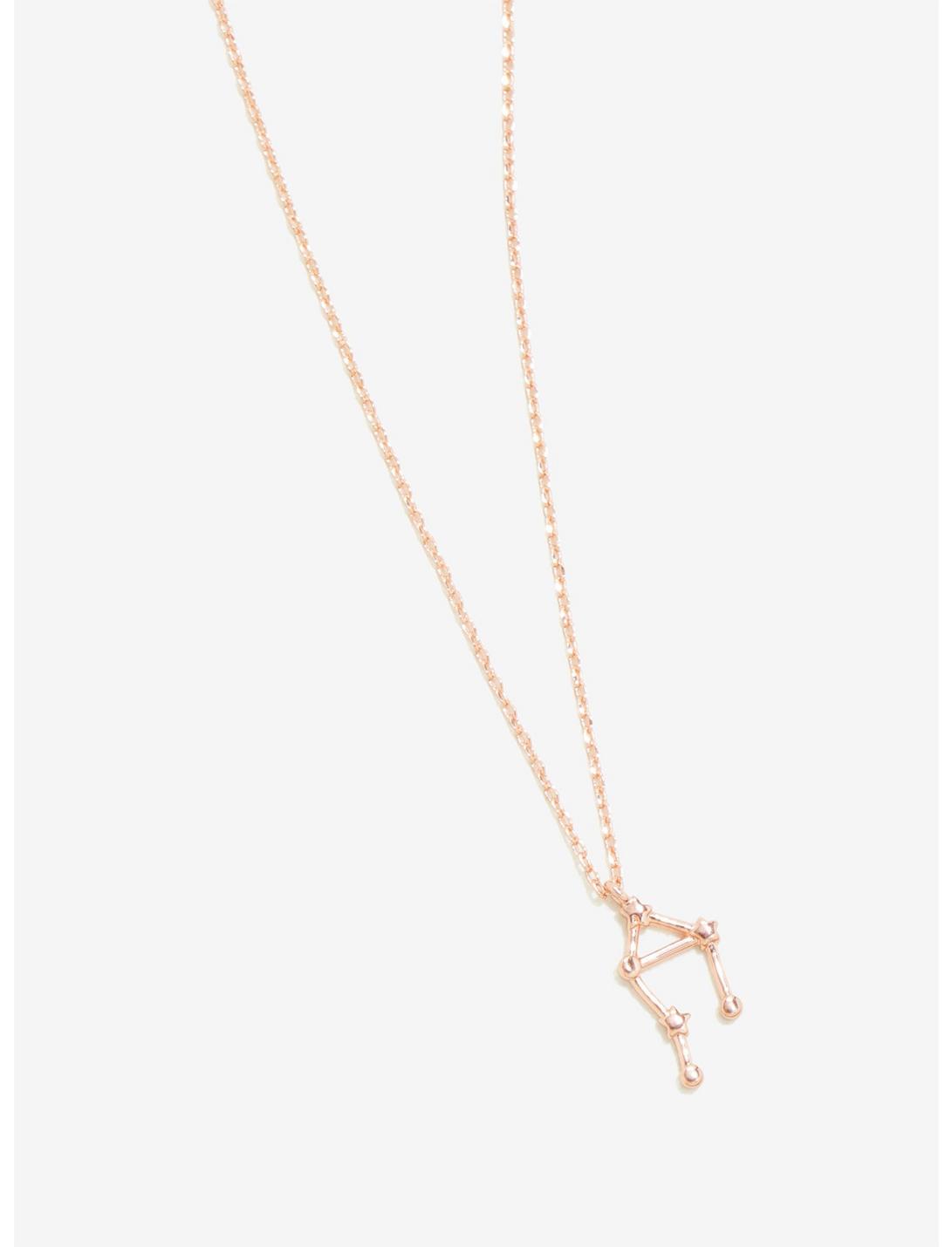 Rose Gold Libra Zodiac Constellation Necklace, , hi-res