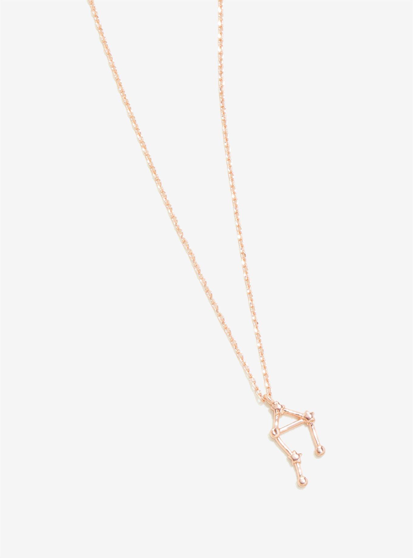 Rose Gold Libra Zodiac Constellation Necklace, , hi-res