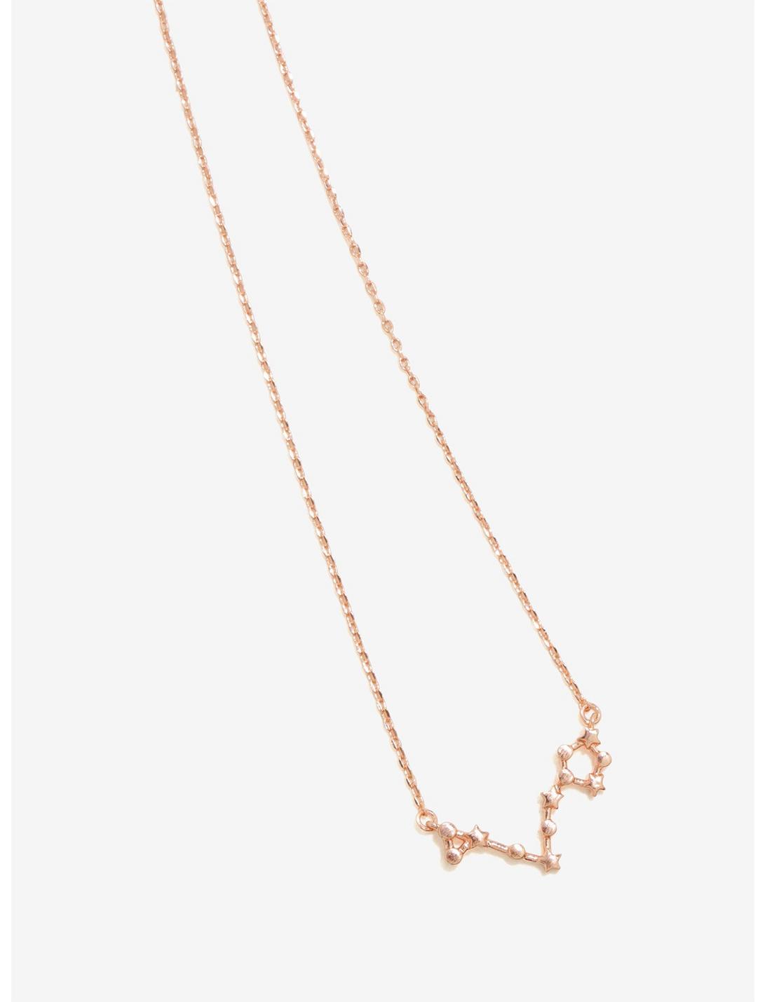 Rose Gold Pisces Zodiac Constellation Necklace, , hi-res