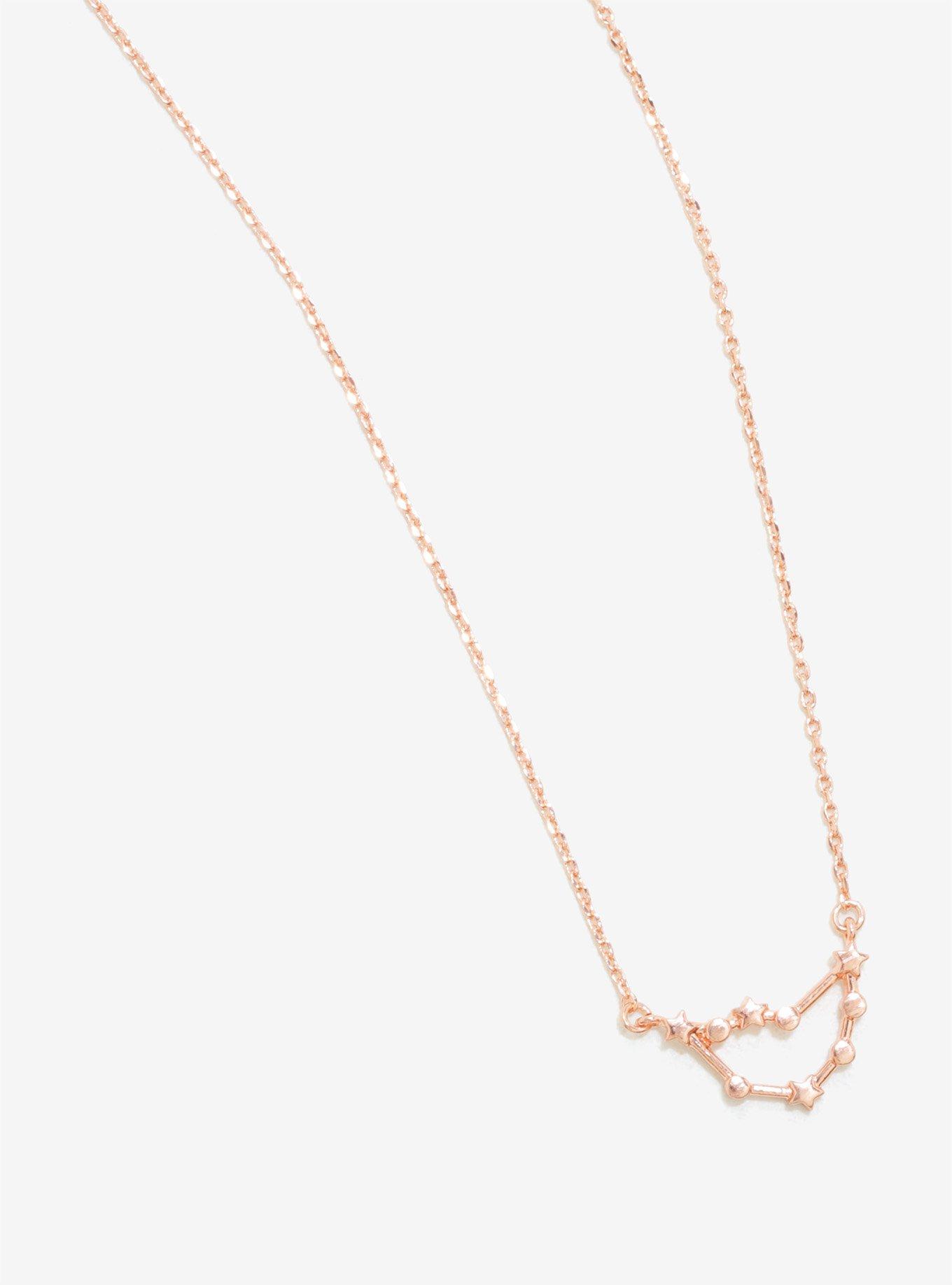 Rose Gold Capricorn Zodiac Constellation Necklace, , hi-res