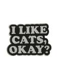 I Like Cats Glitter Iron-On Patch, , hi-res