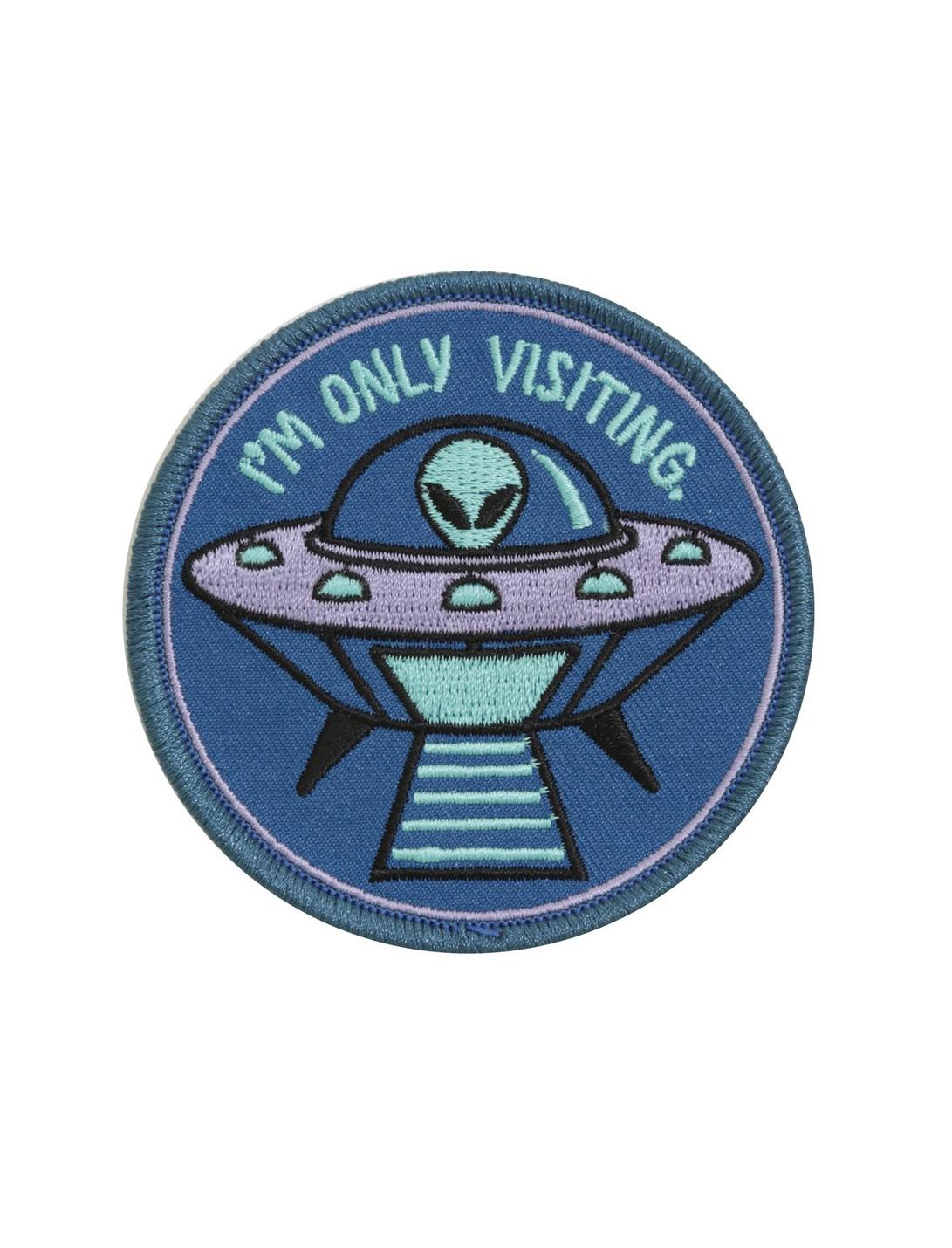 Loungefly I'm Only Visiting UFO Iron-On Patch, , hi-res