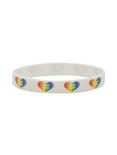 Pride Rainbow Heart Equality Rubber Bracelet, , hi-res