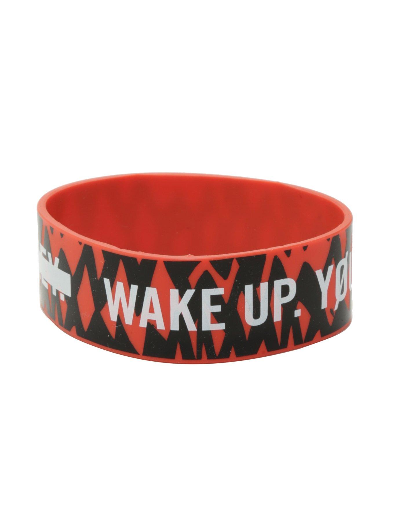 Twenty One Pilots Wake Up Make Money Rubber Bracelet | Hot Topic