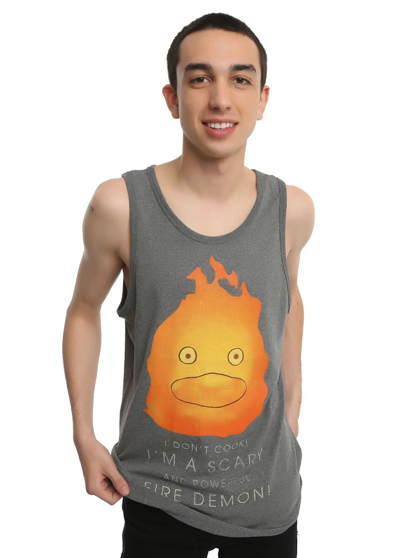 Studio Ghibli Howl's Moving Castle Calcifer Fire Demon Tank Top, GREY, hi-res