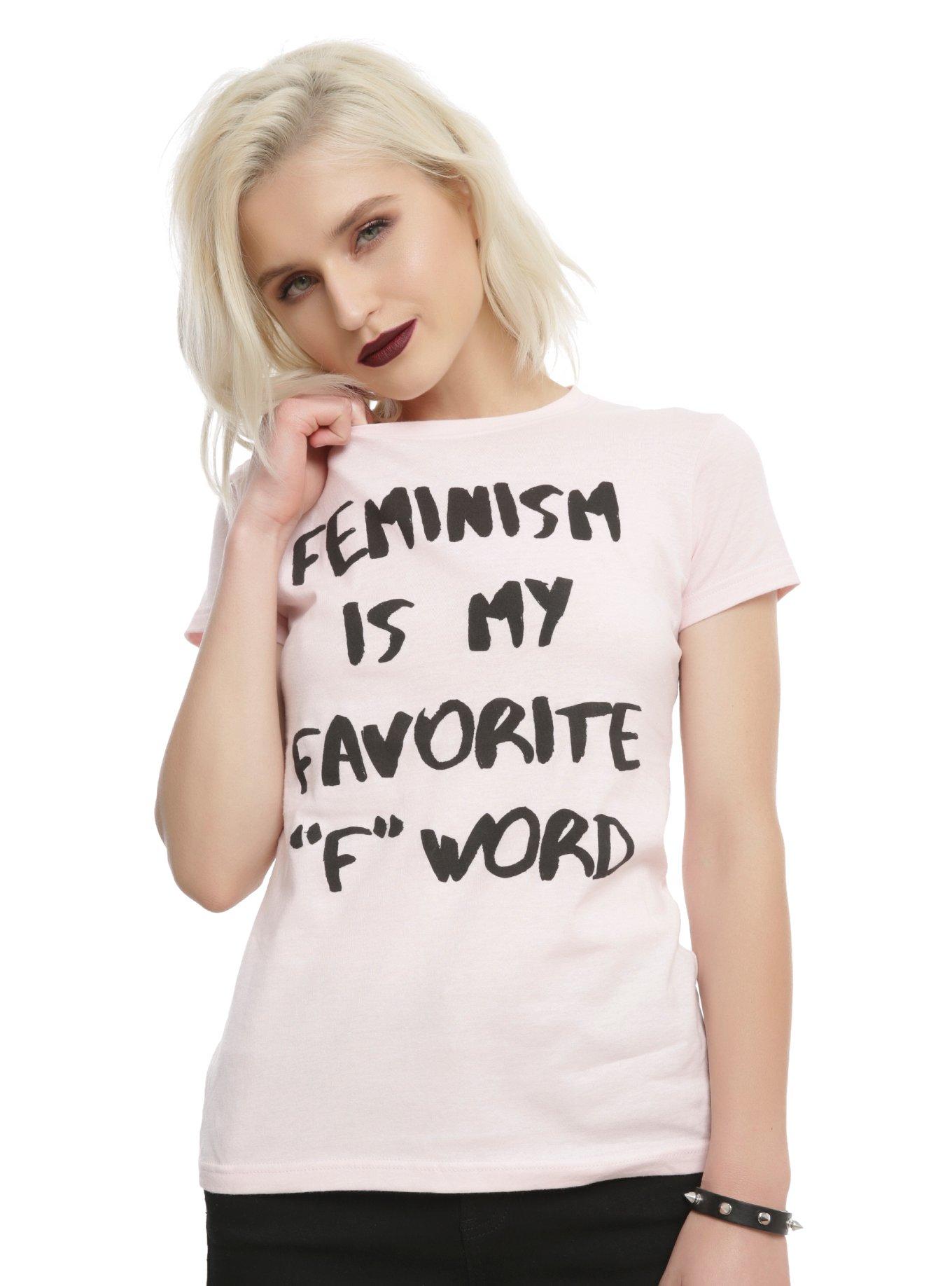 Feminism Favorite F-Word Girls T-Shirt, PINK, hi-res