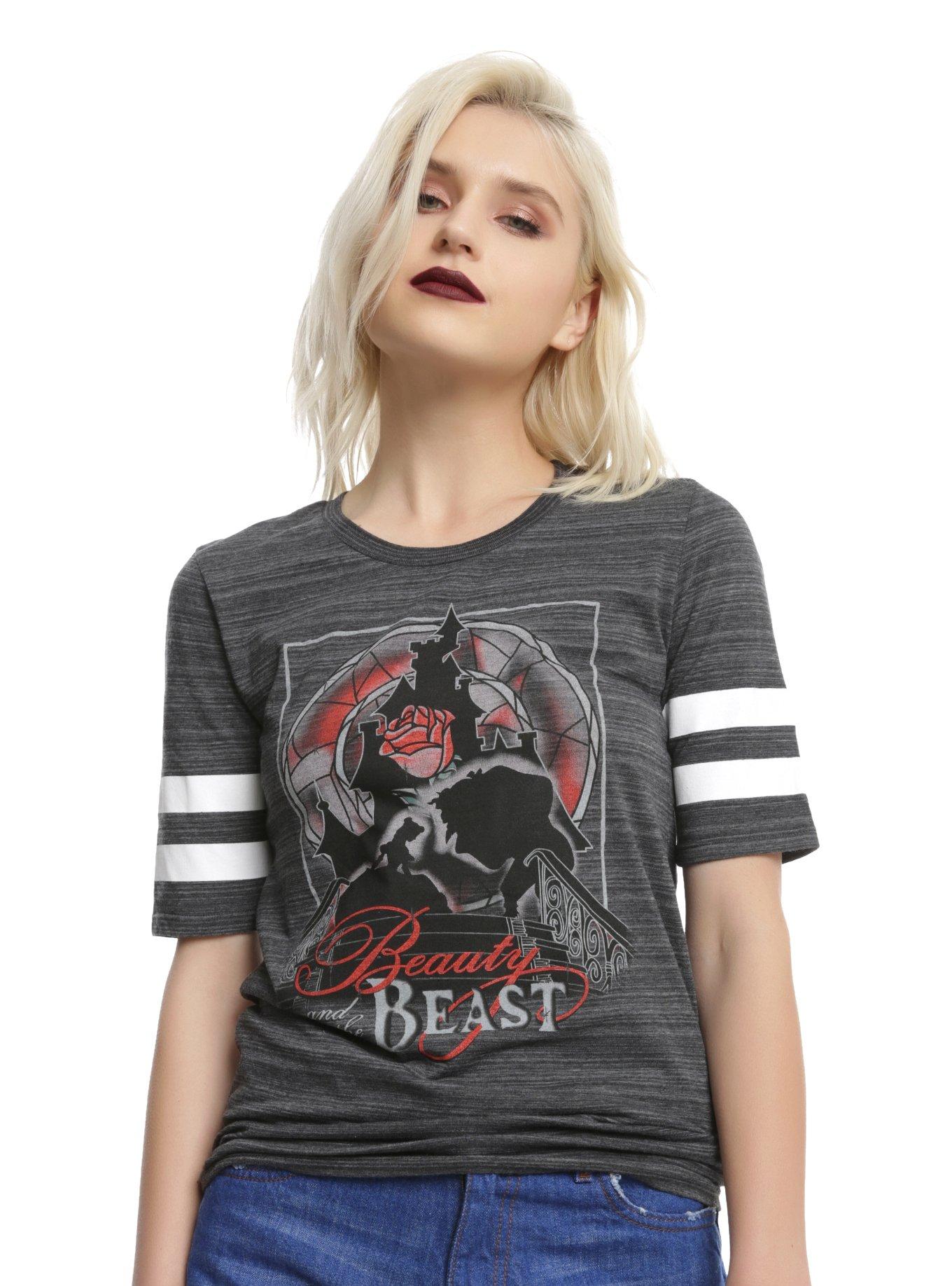 Disney Beauty And The Beast Movie Poster Girls T-Shirt, BLACK, hi-res